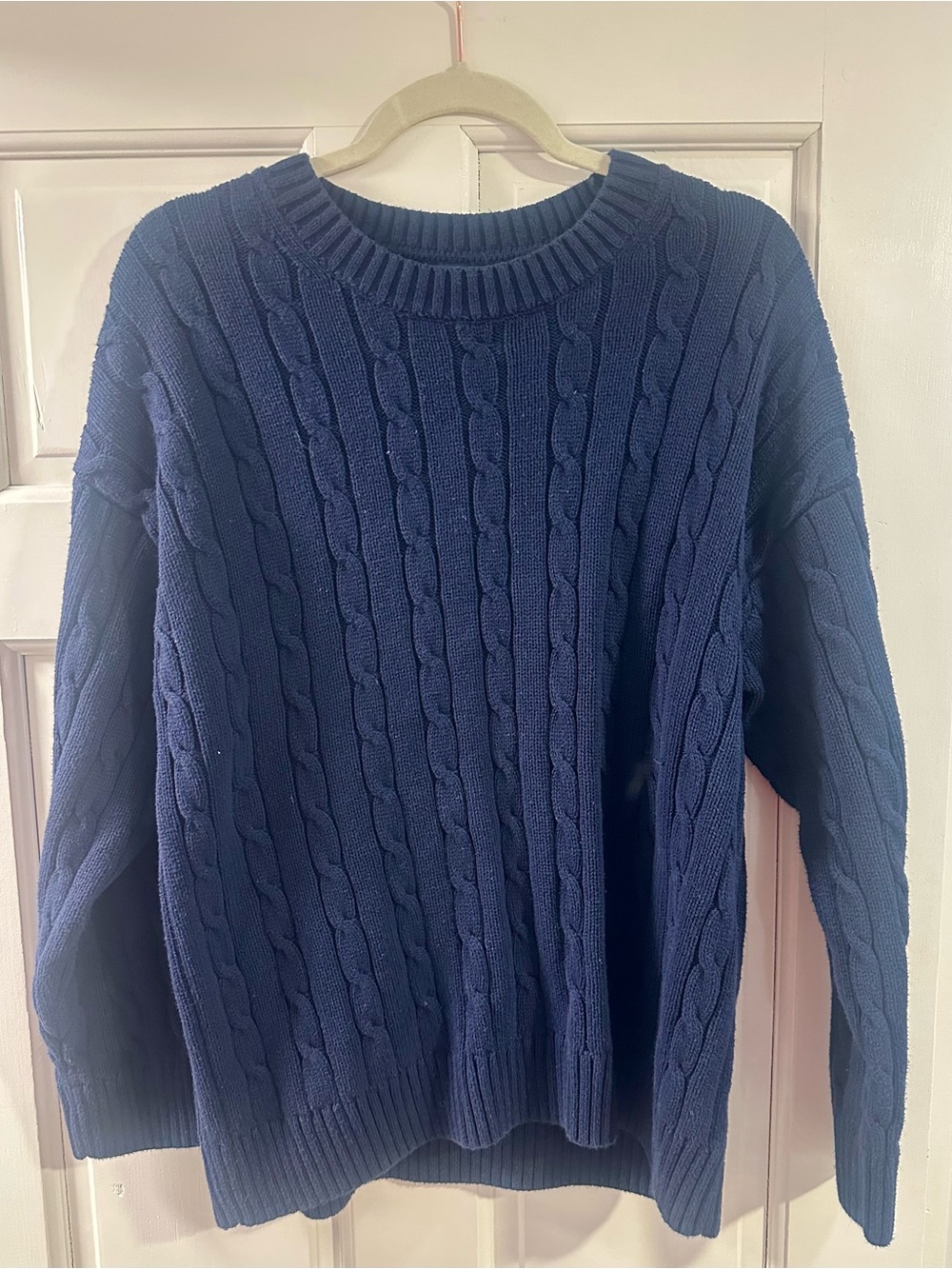 Women’s Navy Cable Knit Sweater
